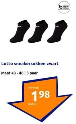 Promoties Lotto sneakersokken zwart - Lotto - Geldig van 03/01/2024 tot 09/01/2024 bij Action