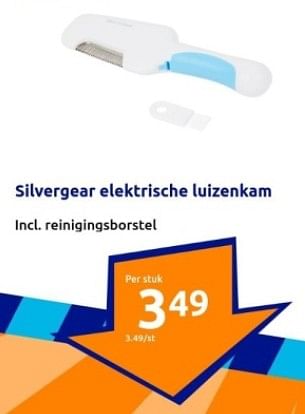 Promoties Silvergear elektrische luizenkam - Silvergear - Geldig van 03/01/2024 tot 09/01/2024 bij Action