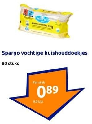 Promoties Spargo vochtige huishouddoekjes - Spargo - Geldig van 03/01/2024 tot 09/01/2024 bij Action