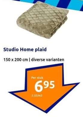 Promoties Studio home plaid - Studio Home - Geldig van 03/01/2024 tot 09/01/2024 bij Action