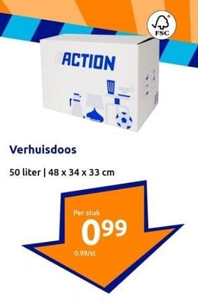 Promoties Verhuisdoos - Huismerk - Action - Geldig van 03/01/2024 tot 09/01/2024 bij Action