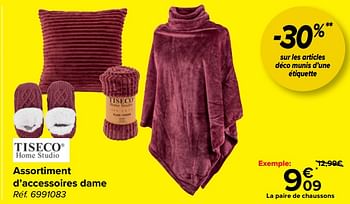 Promotions Assortiment d’accessoires dame - tiseco HOME studio - Valide de 03/01/2024 à 15/01/2024 chez Carrefour
