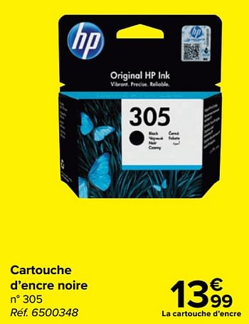 Promotions Cartouche d’encre noire - HP - Valide de 03/01/2024 à 15/01/2024 chez Carrefour