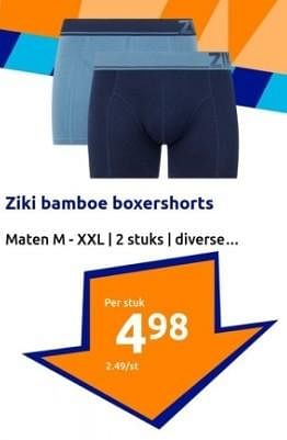 Promoties Ziki bamboe boxershorts - Ziki - Geldig van 03/01/2024 tot 09/01/2024 bij Action
