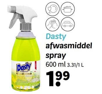 Promoties Dasty afwasmiddel spray - Dasty - Geldig van 03/01/2024 tot 14/01/2024 bij Wibra