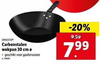 Promoties Carbonstalen wokpan - Ernesto - Geldig van 10/01/2024 tot 16/01/2024 bij Lidl