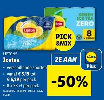 Promoties Icetea - Lipton - Geldig van 10/01/2024 tot 16/01/2024 bij Lidl
