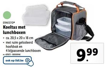 Promoties Koeltas met lunchboxen - Ernesto - Geldig van 10/01/2024 tot 16/01/2024 bij Lidl
