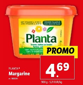 Promoties Margarine - Planta - Geldig van 10/01/2024 tot 16/01/2024 bij Lidl
