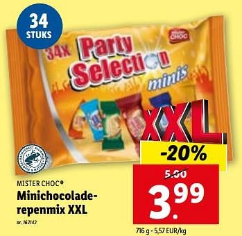 Promoties Minichocolade repenmix xxl - Mister Choc - Geldig van 10/01/2024 tot 16/01/2024 bij Lidl