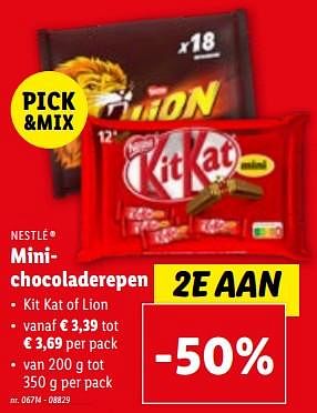 Promoties Minichocoladerepen - Nestlé - Geldig van 10/01/2024 tot 16/01/2024 bij Lidl