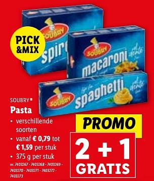 Promoties Pasta - Soubry - Geldig van 10/01/2024 tot 16/01/2024 bij Lidl