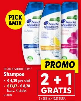 Promoties Shampoo - Head & Shoulders - Geldig van 10/01/2024 tot 16/01/2024 bij Lidl