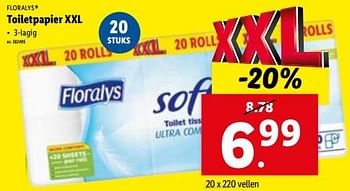 Promoties Toiletpapier xxl - Floralys - Geldig van 10/01/2024 tot 16/01/2024 bij Lidl