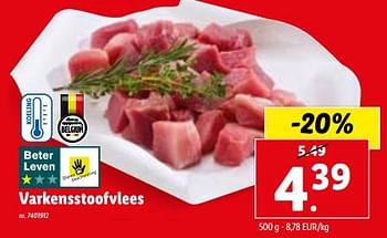 Promoties Varkensstoofvlees - Huismerk - Lidl - Geldig van 10/01/2024 tot 16/01/2024 bij Lidl