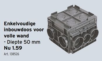 Promoties Enkelvoudige inbouwdoos voor volle wand - Helia - Geldig van 03/01/2024 tot 16/01/2024 bij Gamma