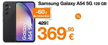 Promotions Samsung galaxy a54 5g 128 gb - Samsung - Valide de 03/01/2024 à 31/01/2024 chez Orange
