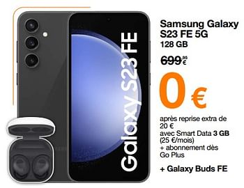 Promotions Samsung galaxy s23 fe 5g 128 gb - Samsung - Valide de 03/01/2024 à 31/01/2024 chez Orange