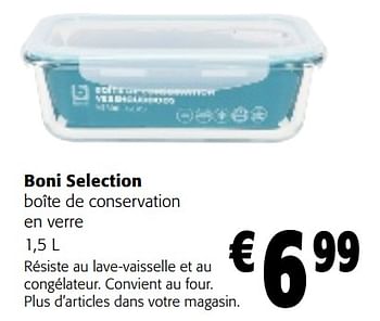 Promotions Boni selection boîte de conservation en verre - Boni - Valide de 02/01/2024 à 16/01/2024 chez Colruyt