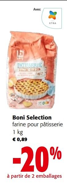 Promotions Boni selection farine pour pâtisserie - Boni - Valide de 02/01/2024 à 16/01/2024 chez Colruyt
