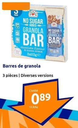 Promoties Barres de granola - Vitalia - Geldig van 03/01/2024 tot 09/01/2024 bij Action