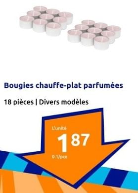 Promoties Bougies chauffe-plat parfumées - Huismerk - Action - Geldig van 03/01/2024 tot 09/01/2024 bij Action