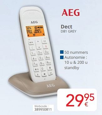 Promoties Aeg dect d81 grey - AEG - Geldig van 03/01/2024 tot 31/01/2024 bij Eldi