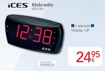Promoties Ices klokradio icr-230-1 - Ices - Geldig van 03/01/2024 tot 31/01/2024 bij Eldi