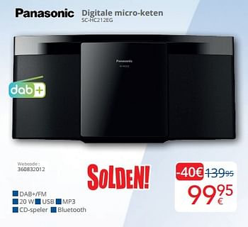 Promotions Panasonic digitale micro-keten sc-hc212eg - Panasonic - Valide de 03/01/2024 à 31/01/2024 chez Eldi