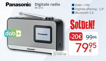 Promoties Panasonic digitale radio rf-d15 - Panasonic - Geldig van 03/01/2024 tot 31/01/2024 bij Eldi