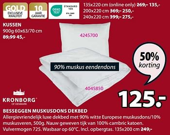 Promoties Besseggen muskusdons dekbed - Kronborg - Geldig van 03/01/2024 tot 31/01/2024 bij Jysk