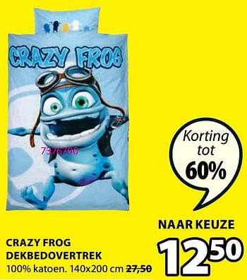 Promoties Crazy frog dekbedovertrek - Huismerk - Jysk - Geldig van 03/01/2024 tot 31/01/2024 bij Jysk