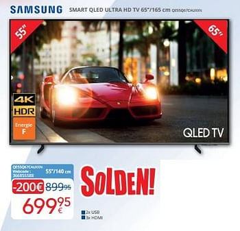 Promoties Samsung smart qled ultra hd tv qe55q67cauxxn - Samsung - Geldig van 03/01/2024 tot 31/01/2024 bij Eldi