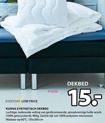 Promoties Kunna synthetisch dekbed - Huismerk - Jysk - Geldig van 03/01/2024 tot 31/01/2024 bij Jysk