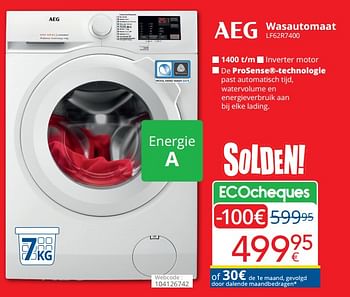 Promoties Aeg wasautomaat lf62r7400 - AEG - Geldig van 03/01/2024 tot 31/01/2024 bij Eldi