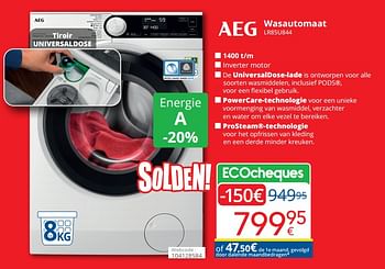 Promoties Aeg wasautomaat lr85u844 - AEG - Geldig van 03/01/2024 tot 31/01/2024 bij Eldi