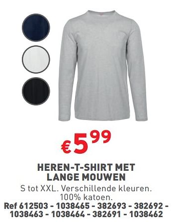 Promoties Heren-t-shirt met lange mouwen - Huismerk - Trafic  - Geldig van 03/01/2024 tot 31/01/2024 bij Trafic