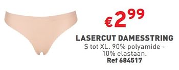 Promoties Lasercut damesstring - Huismerk - Trafic  - Geldig van 03/01/2024 tot 31/01/2024 bij Trafic