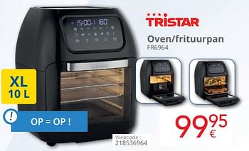 Promoties Tristar oven-frituurpan fr6964 - Tristar - Geldig van 03/01/2024 tot 31/01/2024 bij Eldi