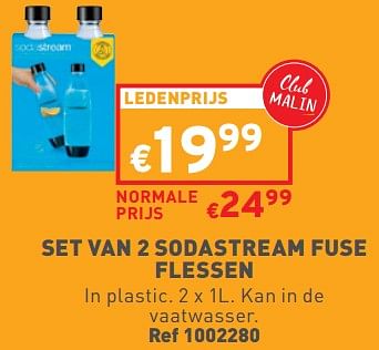Promoties Set van 2 sodastream fuse flessen - Sodastream - Geldig van 03/01/2024 tot 31/01/2024 bij Trafic