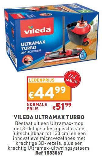 Promoties Vileda ultramax turbo - Vileda - Geldig van 03/01/2024 tot 31/01/2024 bij Trafic