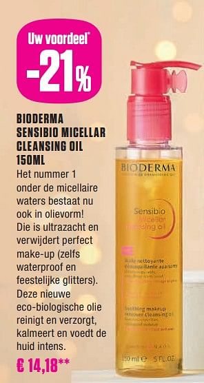 Promoties Bioderma sensibio micellar cleansing oil - BIODERMA - Geldig van 02/01/2024 tot 31/01/2024 bij Medi-Market