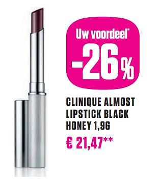 Promoties Clinique almost lipstick bl ack honey - CLINIQUE - Geldig van 02/01/2024 tot 31/01/2024 bij Medi-Market