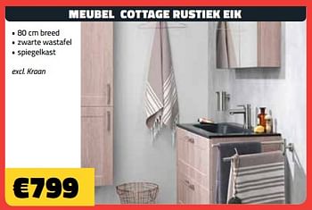 Promoties Meubel cottage rustiek eik - Huismerk - Bouwcenter Frans Vlaeminck - Geldig van 08/01/2024 tot 31/01/2024 bij Bouwcenter Frans Vlaeminck