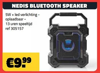 Promoties Nedis bluetooth speaker - Nedis - Geldig van 08/01/2024 tot 31/01/2024 bij Bouwcenter Frans Vlaeminck