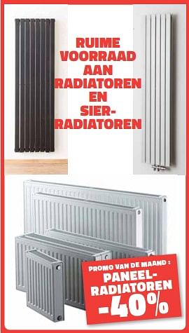 Promoties Paneel- radiatoren -40% - Huismerk - Bouwcenter Frans Vlaeminck - Geldig van 08/01/2024 tot 31/01/2024 bij Bouwcenter Frans Vlaeminck