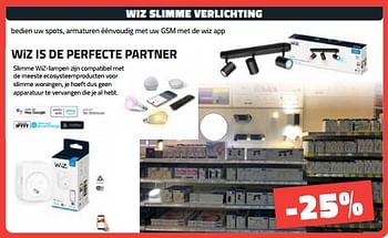 Promoties Wiz slimme verlichting -25% - WIZ - Geldig van 08/01/2024 tot 31/01/2024 bij Bouwcenter Frans Vlaeminck