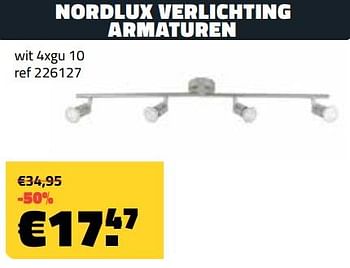 Promoties Nordlux verlichting armaturen wit 4xgu 10 - nordlux - Geldig van 08/01/2024 tot 31/01/2024 bij Bouwcenter Frans Vlaeminck