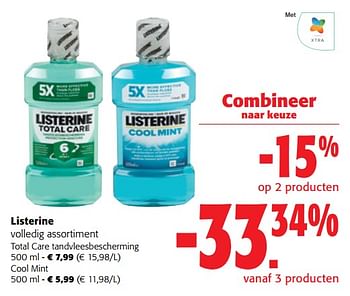 Promoties Listerine volledig assortiment - Listerine - Geldig van 02/01/2024 tot 16/02/2024 bij Colruyt