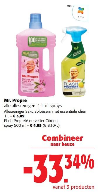 Promotions Mr. propre alle allesreinigers of sprays - Mr. Propre - Valide de 02/01/2024 à 16/02/2024 chez Colruyt